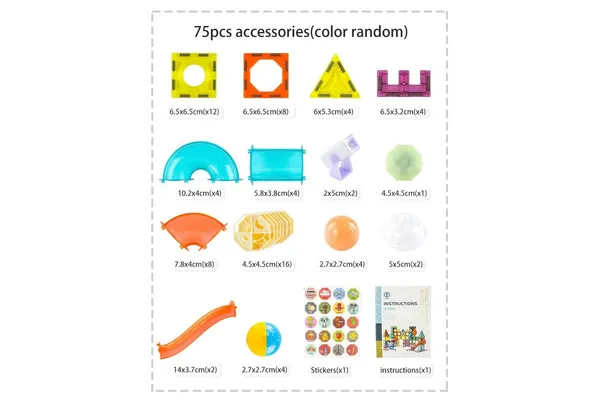 49Pcs_Magnetic_Building_Blocks_With_Lights_(Stem)_Stem_Learning_Multicolor_Marble_Set