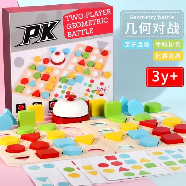 Geometric_Battle_Game_2-Player_Shape_&_Color_Matching_Challenge_For_Kids_Montessori_Puzzle_Board_Toy_For_Focus,_Logic_&_Coordination_(Age_4+)