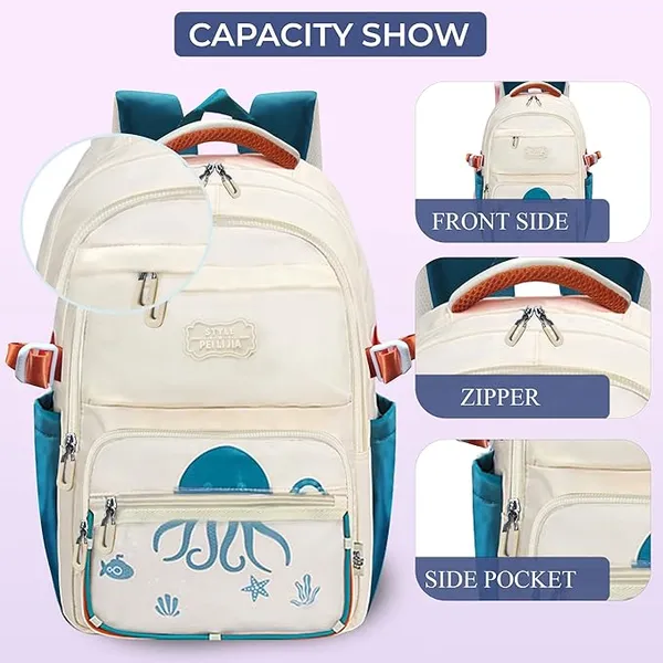 Ocean_Explorer_Beige_Kids_Backpack_18-Inch_Large-Capacity_Sea-Themed_School_Bag_Laptop_Sleeve_+_Multi-Pocket_Organizer_Waterproof_&_Lightweight