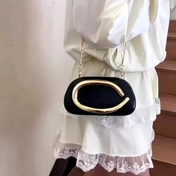 Celebrity_Style_Zara-Inspired_Glossy_/_Matte_Acrylic_Clutch_|_Golden_Curve_Design