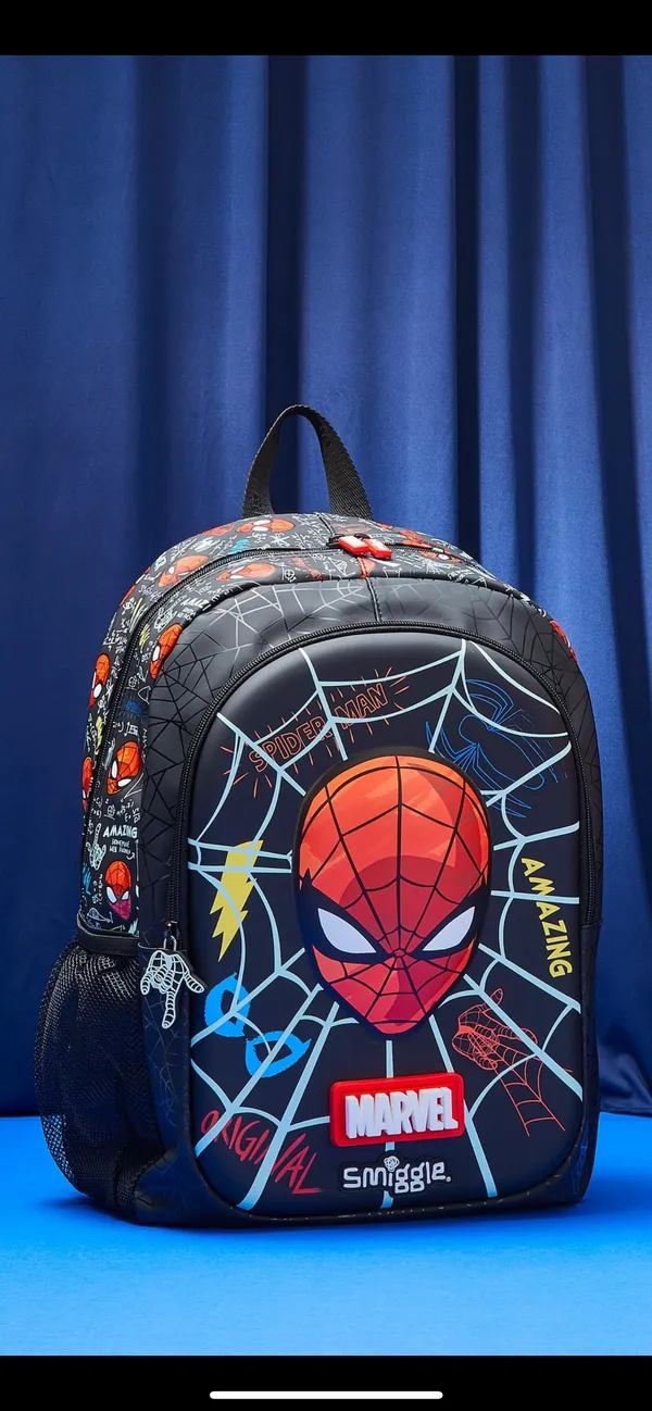 Smiggle_Vibe_16"_Classic_Backpack_3-Compartment_Premium_School_Bag_Laptop_Sleeve_+_Dual_Bottle_Holders_Minecraft