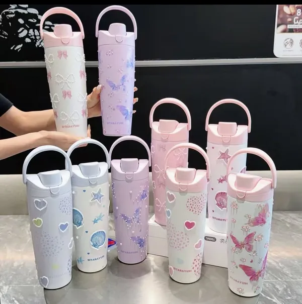 900_Ml_Sitarayuri_Pearl_Top-Handle_Tumbler_Blue_Star