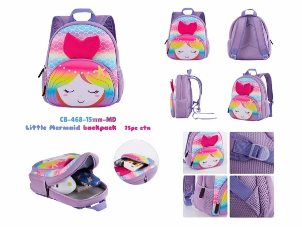 Sea_Sparkle_Mermaid_Plush_Backpack_3D_Cartoon_Bag_For_Girls_(Ages_26)_Lightweight_Preschool_&_Travel_Bag_With_Front_Pocket