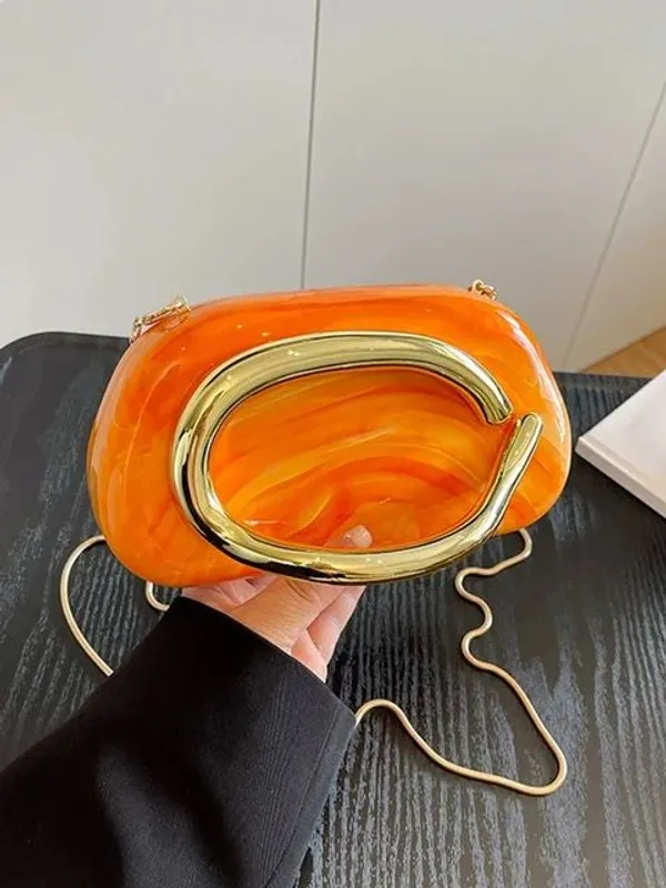 Celebrity_Style_Zara-Inspired_Glossy_/_Matte_Acrylic_Clutch_|_Golden_Curve_Design