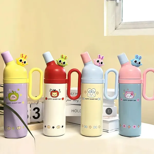 Yellow_Purple_Kawaii_Thermo_Sipper_Bottle_For_KidsDouble_Wall_Stainless_Steel_Cute_Animal_Flask_With_Straw_Cap_Hot_&_Cold_Vacuum_Insulated_Water_Bottle_(350Ml)