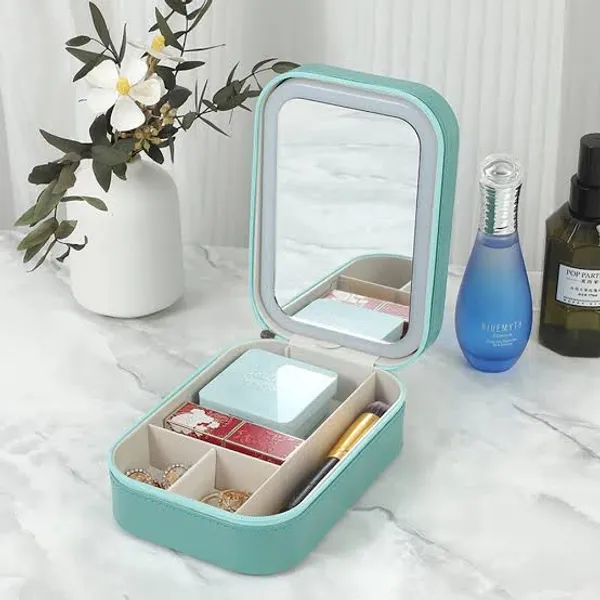 Green_LED_Vanity_Makeup_Organizer_with_Mirror_–_Travel_Friendly_Beauty_Case