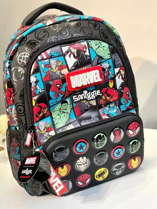 Smiggle_Vibe_16"_Classic_Backpack_3-Compartment_Premium_School_Bag_Laptop_Sleeve_+_Dual_Bottle_Holders_Minecraft