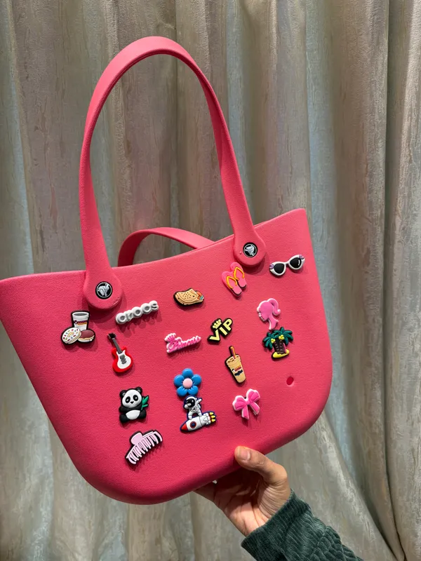 Crocs-Style_Silicone_hand_Bag_Waterproof,_Lightweight_&_Washable