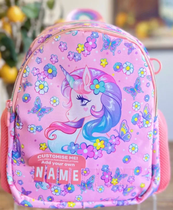 Name_It_All_Unicorn_Customizable_Kids_Backpack_(Age_3-7)_Add_Your_Name_Lightweight_Premium_Bag_In_4_Cute_PrintsDino,_Unicorn,_Mermaid,_Butterfly
