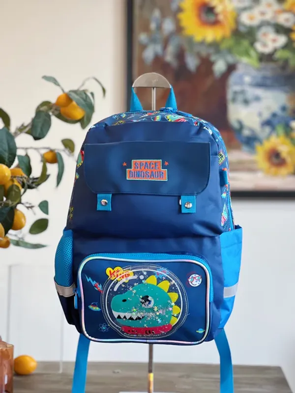 Vestpro_16_Dino_Waterproof_Luxury_School_Backpack_Air-Cool_Back,_Magnetic_Pocket,_Laptop_Grip_Premium_School_Bag_With_2_Front_Pockets_&_Bottle_Holders