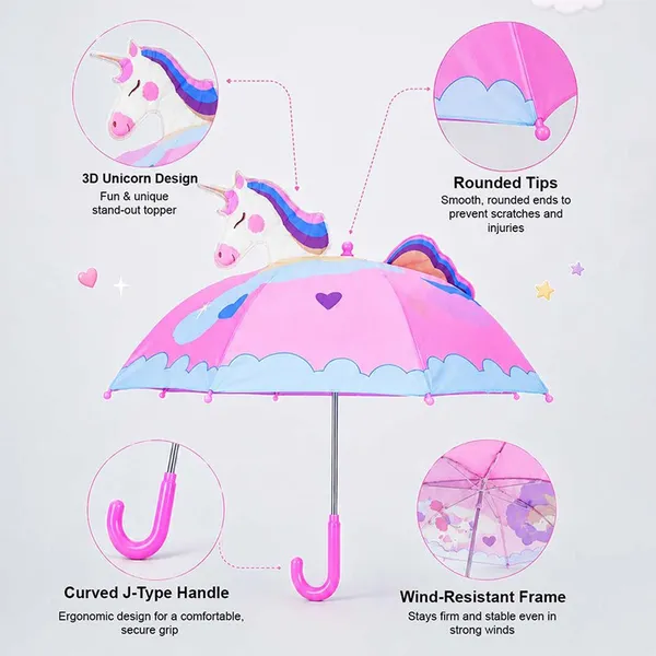Unicorn_Kids_3D_Printed_Character_Umbrella