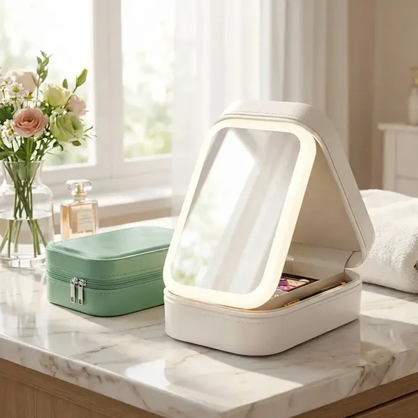 White_LED_Vanity_Makeup_Organizer_with_Mirror_–_Travel_Friendly_Beauty_Case