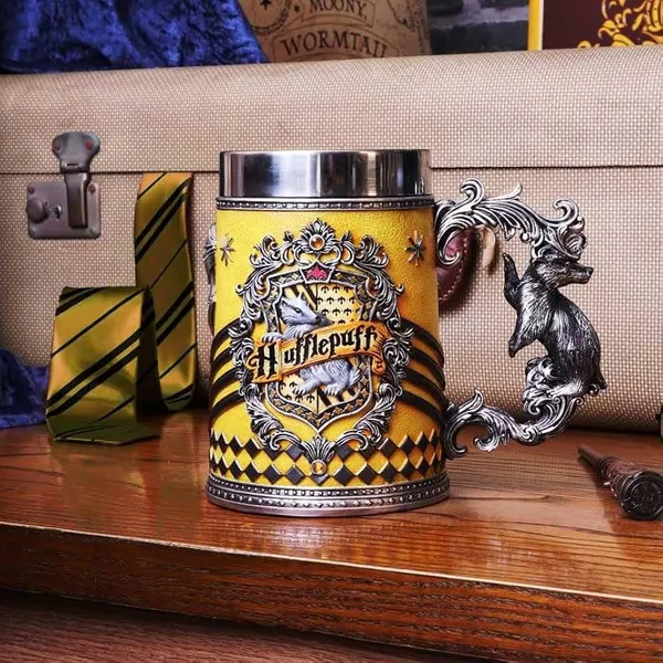 Yellow_Harry_Potter_House_Stainless_Steel_Mug_with_3D_Handle_|_450ml