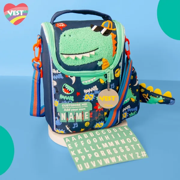 Dino_Vest_New_22"_Luxury_Customise_Me_Lunchbag_For_School_Kids_Premium_Quality_&_Personal_Touch