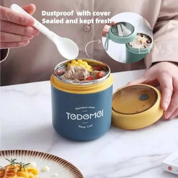Tedmei_Steel_Lunch_Jar_Portable_Soup_Cup_I_Food_Jar_Leak-Proof_With_Spoon_For_Office,_Travel_&_Soup_Lovers_500Ml_Blue_I_Pink_I_Green