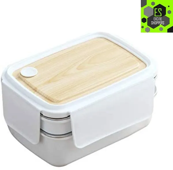 Wooden_Duostack_3-Compartment_Double_Layer_Ss_Lunch_Box_Leak-Proof_Microwave_&_Freezer_Safe_1200Ml_Removable_Inner_Tray
