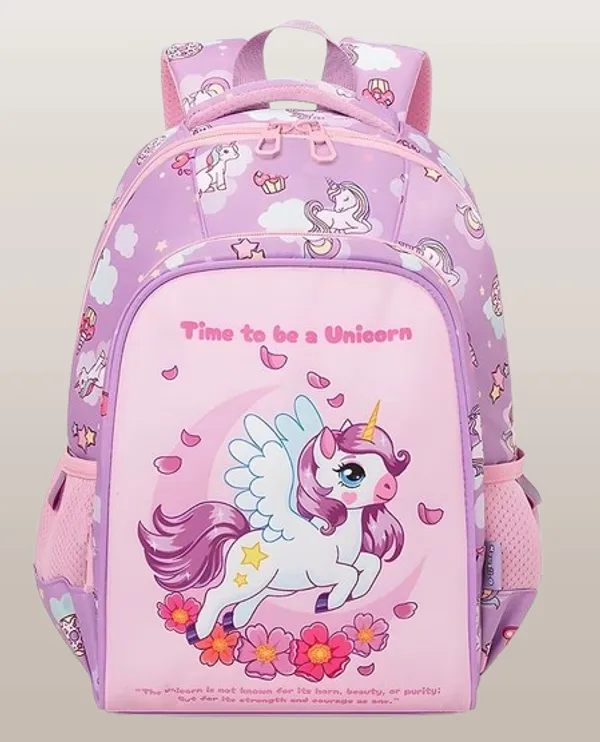 Unicorn_Time_-_Pink_Featherlight_School_Backpack_14-Inch_Pink_Multi-Pocket_Bag_For_Kids_(Ages_510)_Ergonomic,_Waterproof_&_Spine-Safe