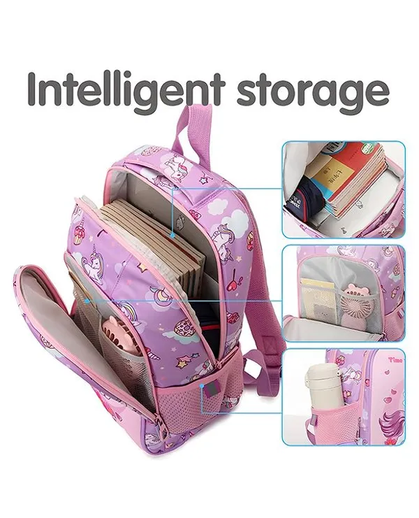 Unicorn_Time_-_Pink_Featherlight_School_Backpack_14-Inch_Pink_Multi-Pocket_Bag_For_Kids_(Ages_510)_Ergonomic,_Waterproof_&_Spine-Safe