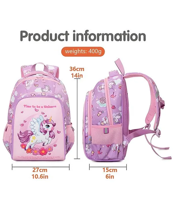 Unicorn_Time_-_Pink_Featherlight_School_Backpack_14-Inch_Pink_Multi-Pocket_Bag_For_Kids_(Ages_510)_Ergonomic,_Waterproof_&_Spine-Safe