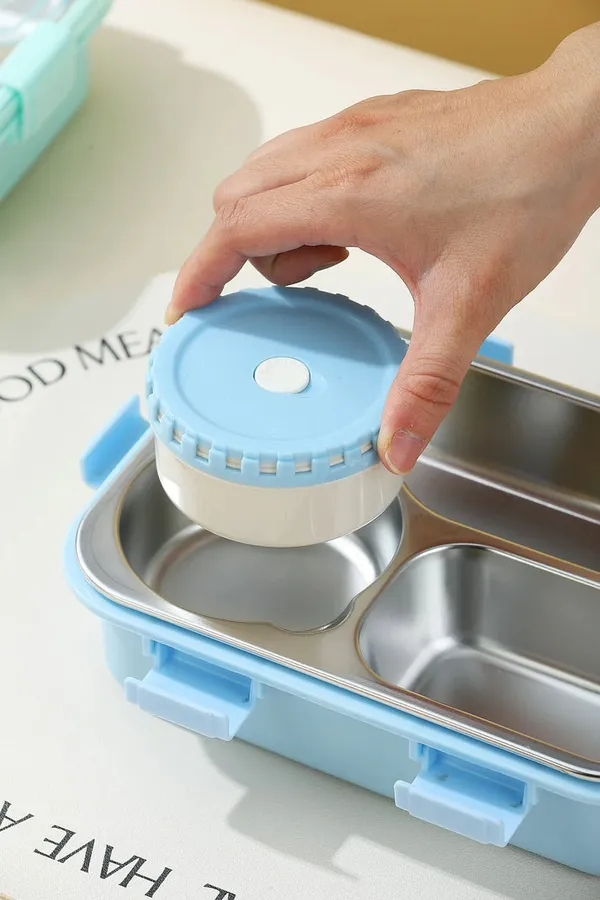 3-Slot_Stainless_Steel_Lunch_Box_750Ml_With_Soup_Bowl_Leak-Proof,_Durable_&_Colourful_Bento_For_Kids_&_Adults