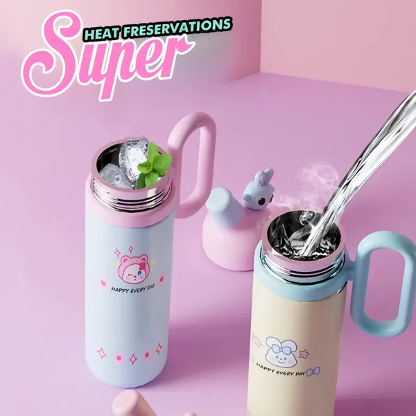 Red_White_Kawaii_Thermo_Sipper_Bottle_For_KidsDouble_Wall_Stainless_Steel_Cute_Animal_Flask_With_Straw_Cap_Hot_&_Cold_Vacuum_Insulated_Water_Bottle_(350Ml)