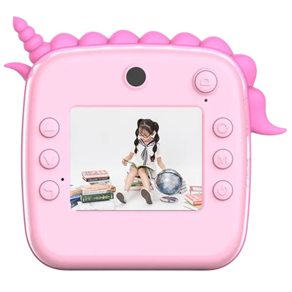 UNICORN_PINK_Kids_Print_Camera_Zero-Ink_Kids_Instant_Camera_Hd_Video_+_Print_&_Play_Selfie_Mode_With_Thermal_Paper_&_Silicone_Ring