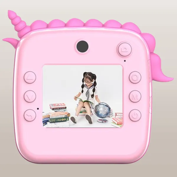 UNICORN_PINK_Kids_Print_Camera_Zero-Ink_Kids_Instant_Camera_Hd_Video_+_Print_&_Play_Selfie_Mode_With_Thermal_Paper_&_Silicone_Ring
