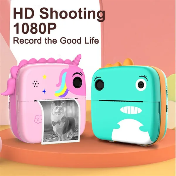 UNICORN_PINK_Kids_Print_Camera_Zero-Ink_Kids_Instant_Camera_Hd_Video_+_Print_&_Play_Selfie_Mode_With_Thermal_Paper_&_Silicone_Ring