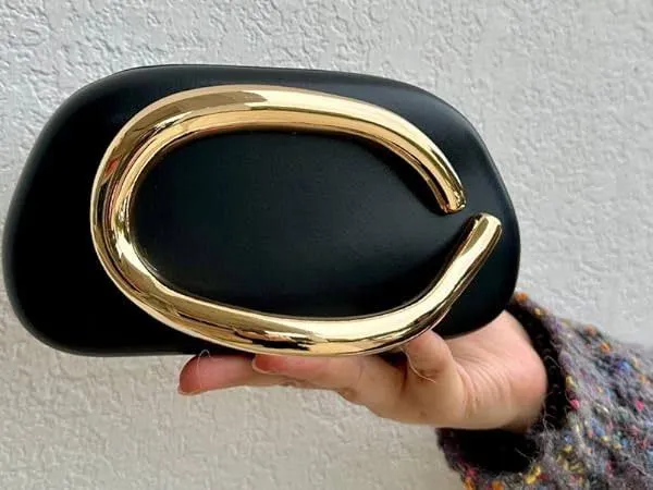 Celebrity_Style_Zara-Inspired_Glossy/_Matte_Acrylic_Clutch_|_Golden_Curve_Design