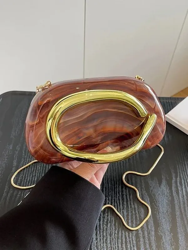 Celebrity_Style_Zara-Inspired_Glossy_/_Matte_Acrylic_Clutch_|_Golden_Curve_Design
