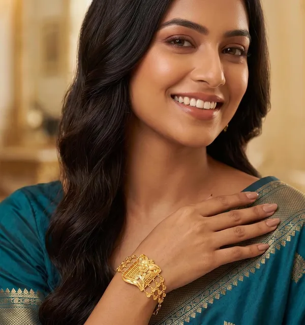 Jewels_Gold_Plated_Mantasha_Bracelet_For_Women_Floral_Engraved_Design_Teardrop_Dangles_Chain_Closure_Indian_Ethnic_Style