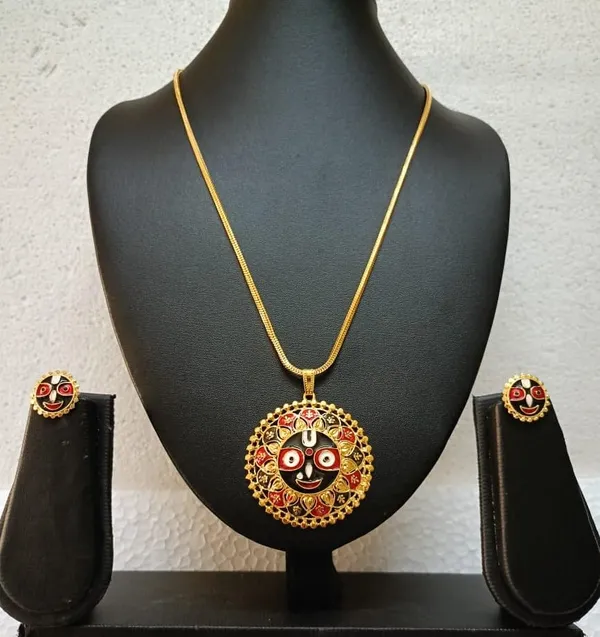 Purabi_Jewels_Gold_Plated_Lord_Jagannath_Pendant_With_Chain_Necklace_With_Matching_Earrings_For_Women_Girls_Lord_Jagannath_Trending_Meenakari_Work_Jewellery_Set_Spiritual_Hindu_God_Jewellery_For_Temple_Pooja_Gifting