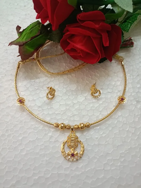 Purabi_Jewels_Traditional_Gold_Plated_American_Diamond_Hasli_Choker_Necklace_Set_With_Earrings_For_Women_Round_Design_Ethnic_Cz_Bridal_Jewellery_Set_For_Weddings_Festive_Party_Wear