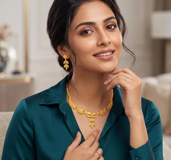 Purabi_Jewels_24_Carat_Gold_Plated_Leaf_Design_Jewellery_Set_I_Necklace_Earrings_Bridal_Wear_Festival_Collection_For_Women_Girls_Trending_Design