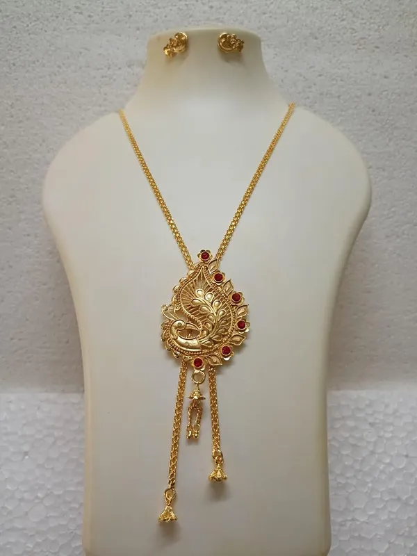 Purabi_Jewels_Premium_Gold_Plated_Tie_Style_Long_Chain_Necklace_Jewellery_Set_with_Earrings_|_Trendy_Drop_Lariat_Tie_Haar_for_Women_&_Girls_|_Traditional,_Party_&_Wedding_Wear