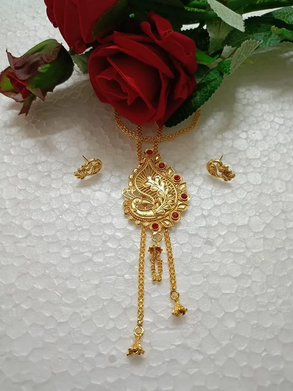 Purabi_Jewels_Premium_Gold_Plated_Tie_Style_Long_Chain_Necklace_Jewellery_Set_with_Earrings_|_Trendy_Drop_Lariat_Tie_Haar_for_Women_&_Girls_|_Traditional,_Party_&_Wedding_Wear