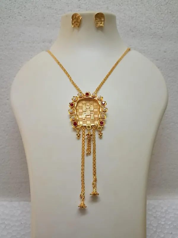 Purabi_Jewels_Premium_Gold_Plated_Tie_Style_Long_Chain_Necklace_Jewellery_Set_with_Earrings_|_Trendy_Drop_Lariat_Tie_Haar_for_Women_&_Girls_|_Traditional,_Party_&_Wedding_Wear