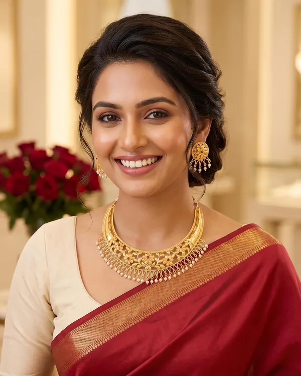 Purabi_Jewels_Gold_Plated_Hasli_Necklace_Set_With_Pearl_Red_Stone_Earrings