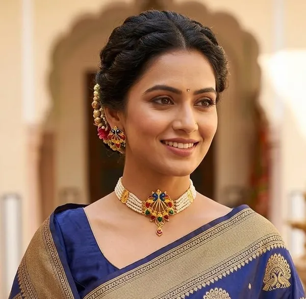 Purabi_Jewels_Double_Peacock_Design_Gold_Plated_Pearl_Moti_Meenakari_Choker_Jewellery_Set