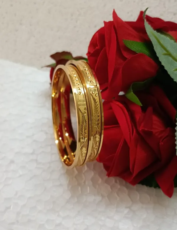Purabi_Jewels_Gold_Plated_Stainless_Steel_Bangles_for_Women_Engraved_Design,_Bridal_Wear,_Set_of_2,_Stainless_Steel,_Gold_Plated