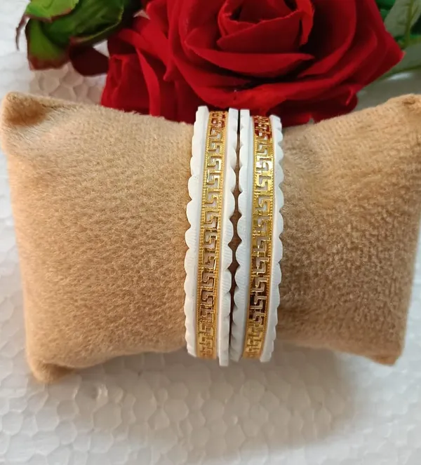 Purabi_Jewels_Swastik_Design_Original_Shakha_Badhano_For_Women_Gold_Plated_Shakha_Pola_Bengali_Bangles_For_Married_Women_Set_Of_2_Pcs_6mm_Broad_White