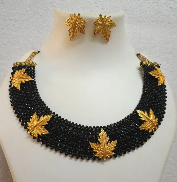Black_Crystal_Gold-Plated_Earring_&_Necklace_Set_For_Women_&_Girls