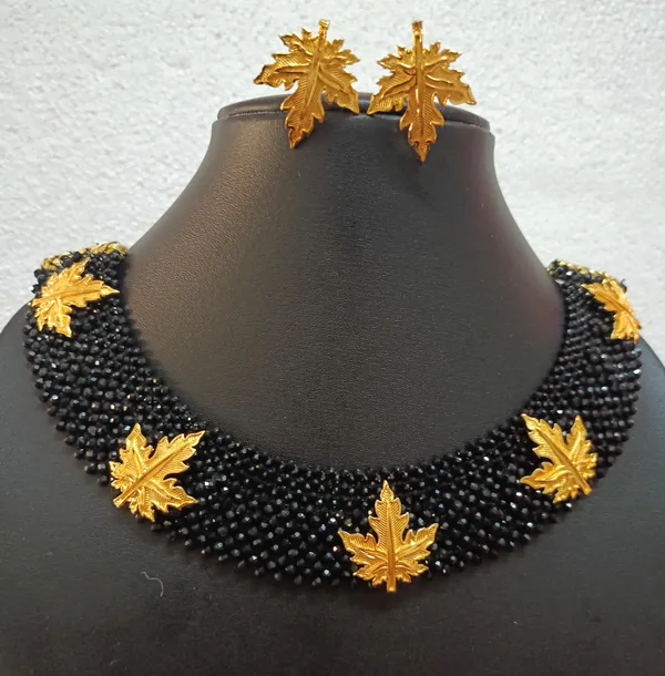 Black_Crystal_Gold-Plated_Earring_&_Necklace_Set_For_Women_&_Girls