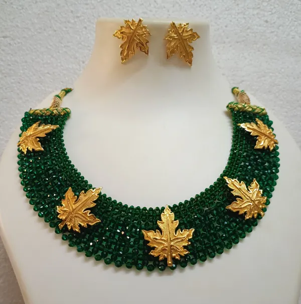 Green_Crystal_Gold-Plated_Earring_&_Necklace_Set_For_Women_&_Girls