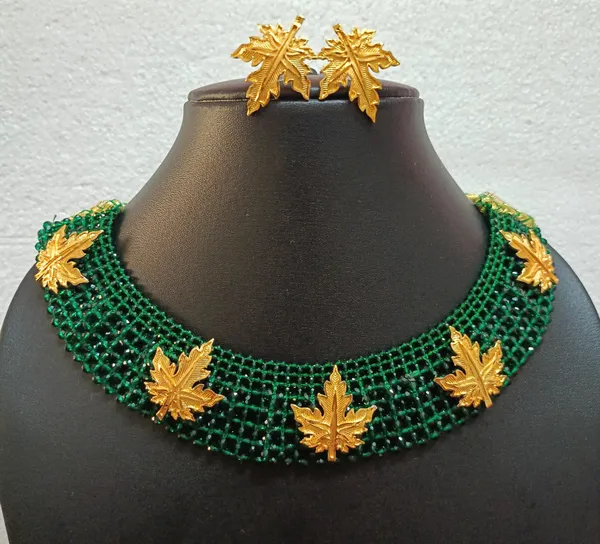 Green_Crystal_Gold-Plated_Earring_&_Necklace_Set_For_Women_&_Girls