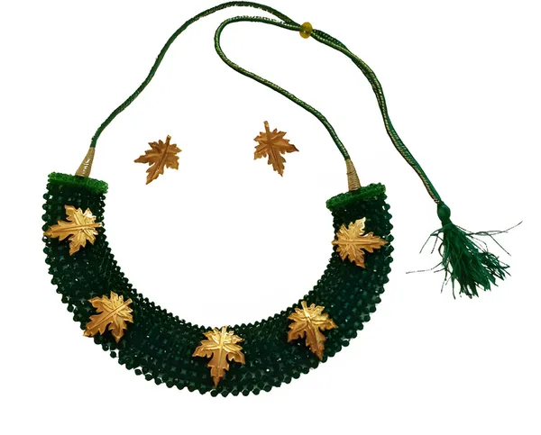 Green_Crystal_Gold-Plated_Earring_&_Necklace_Set_For_Women_&_Girls