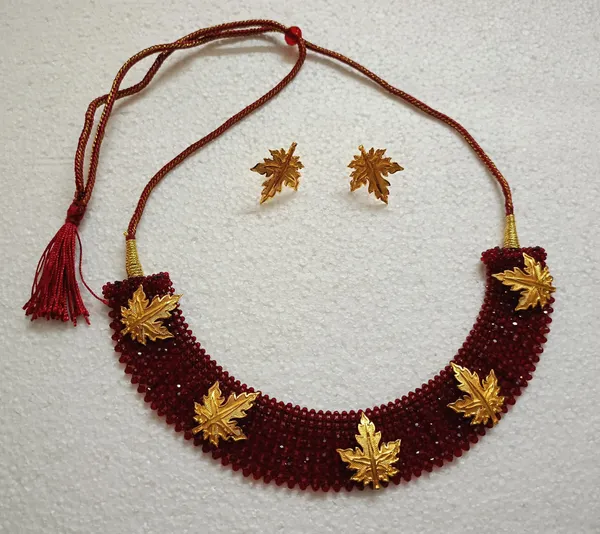 Maroon_Crystal_Gold-Plated_Earring_&_Necklace_Set_For_Women_&_Girls