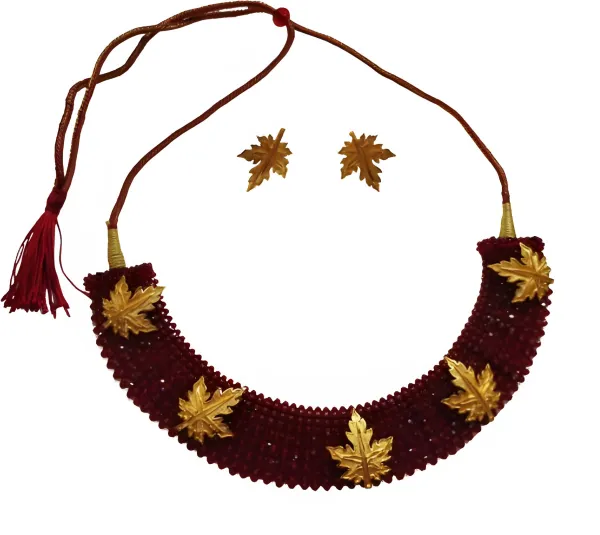 Maroon_Crystal_Gold-Plated_Earring_&_Necklace_Set_For_Women_&_Girls
