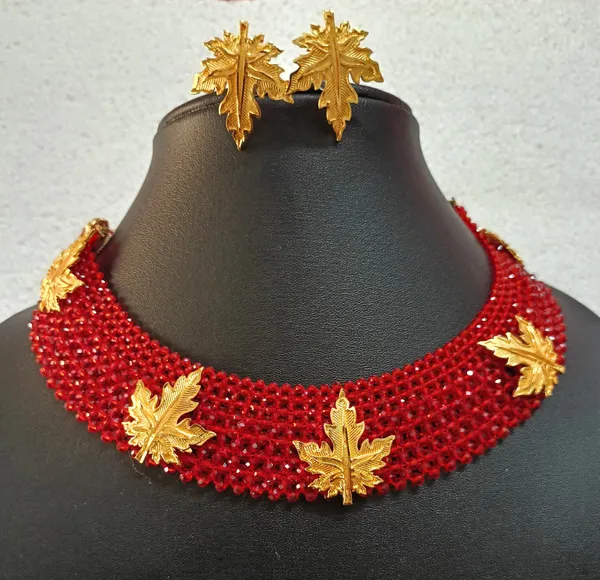 Red_Crystal_Gold-Plated_Trending_Earring_&_Necklace_Set_For_Women_&_Girls