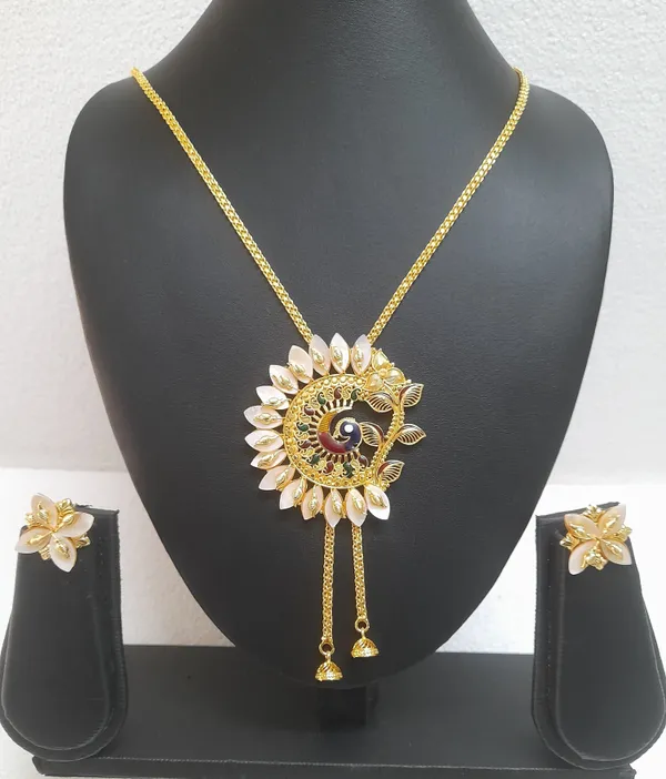 Gold_Shell_Gold-Plated_Earring_&_Necklace_Set_For_Women_&_Girls